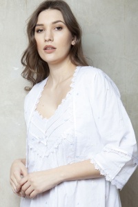 Adao Cotton Lawn Embroidered Bed Jacket